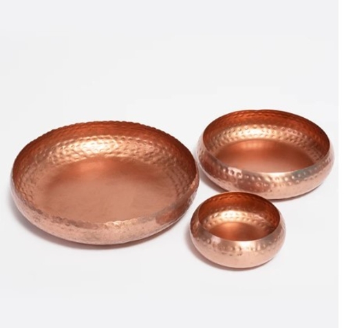 beautiful Urli for bring in good luck PACK OF 3 COPPER