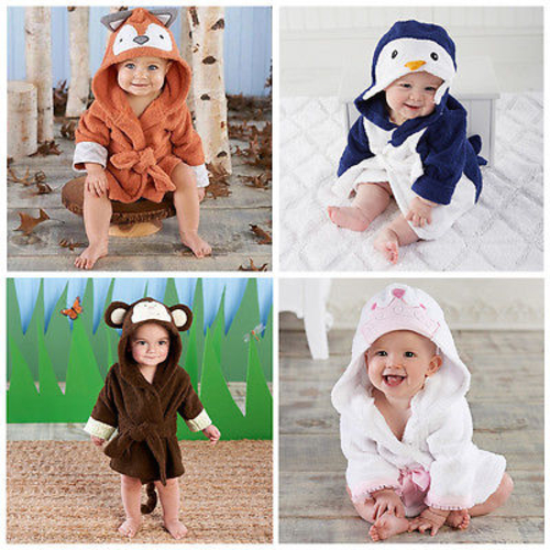 Adorable Baby Girl Boy Animal Hooded Bath