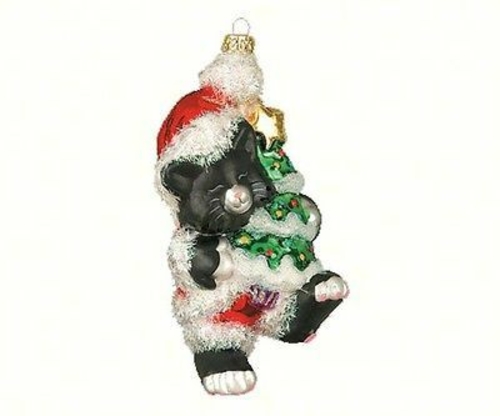 Cobane Studio COBANEB111 Kittys Christmas Ornament- Black & White