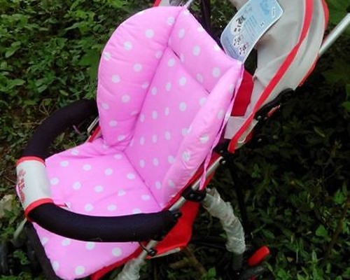 Comfortable Cotton Stroller Seat Cushion Polka