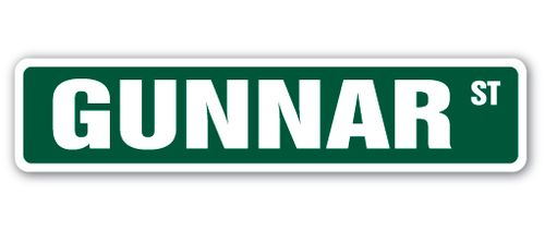 SignMission SS-GUNNAR 4 x 18 in. Childrens Name Room Street Sign - Gun