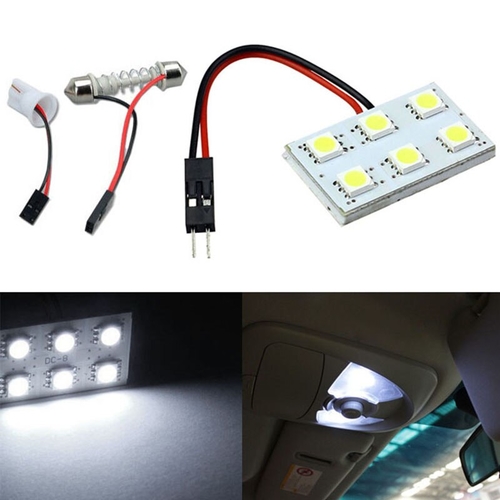 12V 6 SMD 5050 LED T10 BA9S Dome Festoon