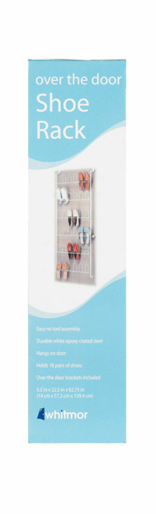 Whitmor 50545 62.75 x 22.5 in. Over The Door Shoe Rack