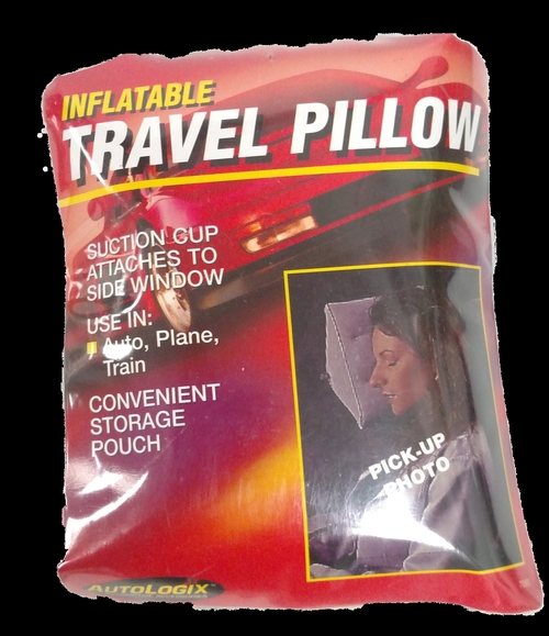 Barjan 1007095 Inflatable Travel Pillow with Suction Cup