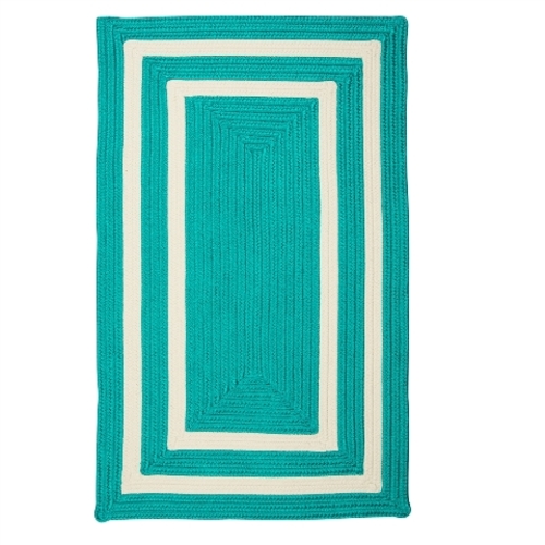 Colonial Mills Rug PY51R024X120R 2 x 10 ft. La Playa Braided Rug  Aqua