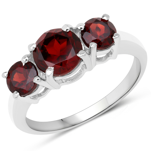 2.80 Carat Genuine Garnet .925 Sterling Silver Ring