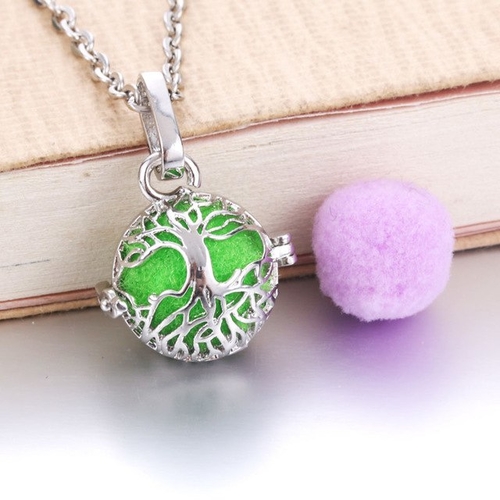 Life f Tree Aroma Diffuser Necklace Silver Lockets