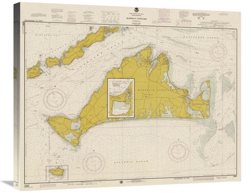 Global Gallery GCS-450541-30-142 30 in. Nautical Chart - Marthas Viney