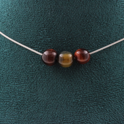 Tiger Eye Mix colors 8 mm 3 beads necklace.