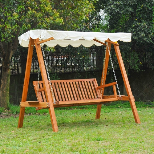 Outsunny Hardwood Heavy-Duty w/ Canopy Patio Garden Outdoor with