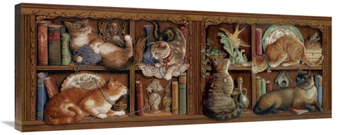 Global Gallery GCS-460464-1640-142 16 x 40 in. Capricious Cats Art Pri