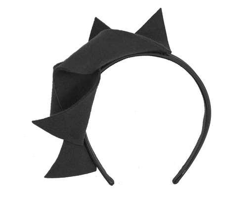Black felt twisted fascinator headband