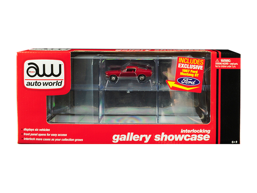 6 Car Interlocking Acrylic Display Show Case with 1967 Ford Mustang GT