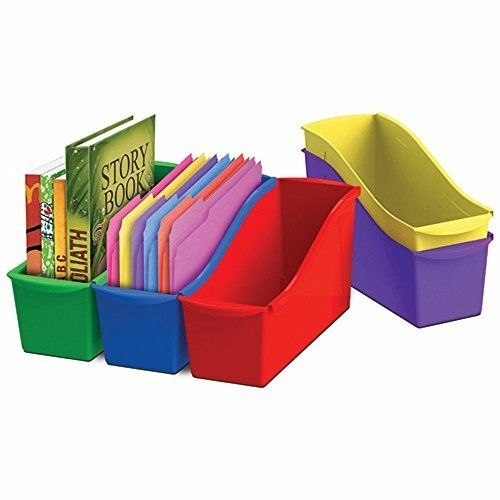 Storex 70105U06C Interlocking Book Bins - Set of 5