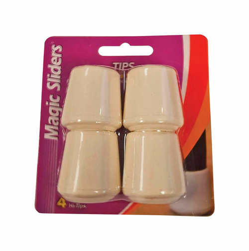 Magic Sliders 5954417 Rubber Round Leg Tip, White - 1 in. - 4 Per 
