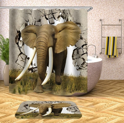 Elephant Breaks Its Way To Freedom #2 Shower Curtain