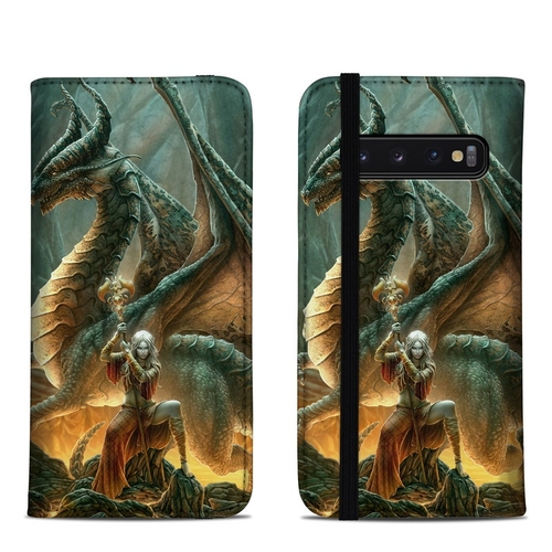 DecalGirl SGS10FC-DMAGE Samsung Galaxy S10 Folio Case - Dragon Mage