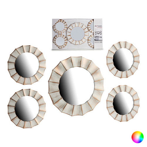 Mirror Set White Black Golden Silver Crystal Plastic