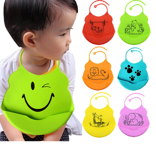 Cartoon Cute Lovely Infant Baby Kids Silicone Bib