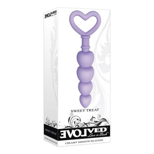 Evolved Sweet Treat Heart-Shaped Beaded Silicone Anal Plug Light