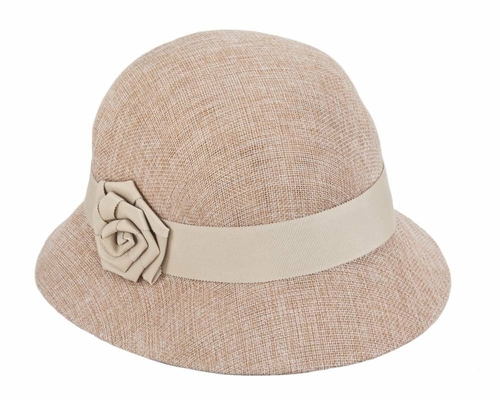 Nude cloche hat