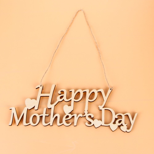 1PC Happy Mother's Day Handcraft Wooden Slice