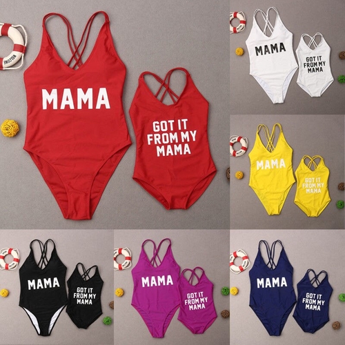 Family Matching Women Kids Girls One Piece