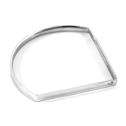 Holden Quarter Circle Geometric Silver Bangle