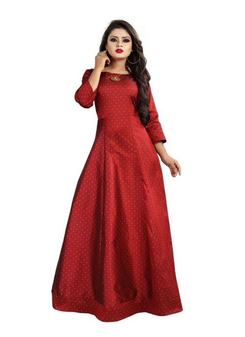 Red Color Tapeta Buti Gown