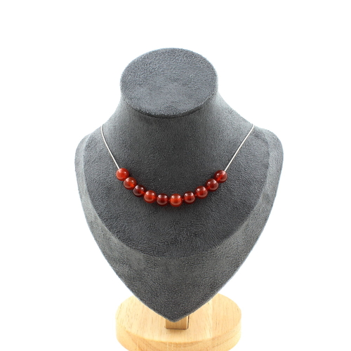 Red Agate 10 beads necklace 8 mm