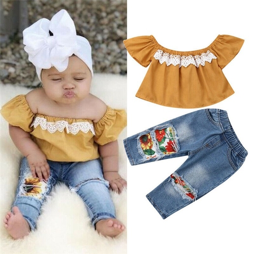 1-5Y Fashion Summer Kids Baby Girl Clothes Sets