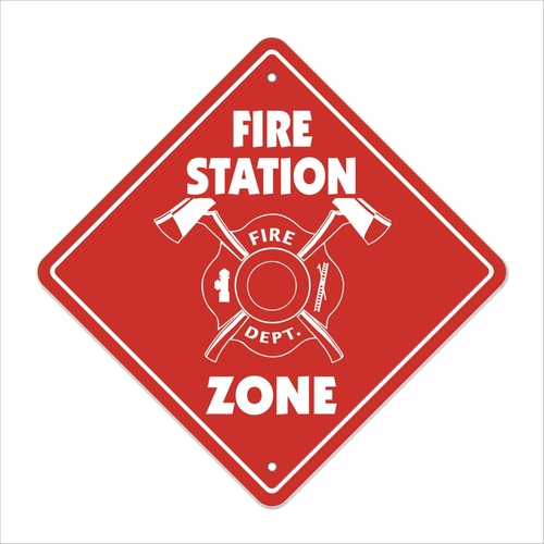 SignMission X-FIRE STATION 12 x 12 in. Fire Station Crossing Zone Xing