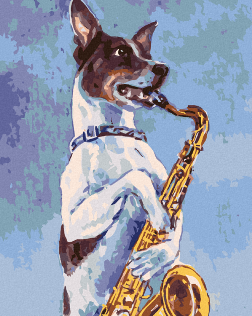Paint by Numbers - DOG PLAYING THE SAXOPHONE