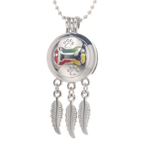 Silver Bone ankle Aroma Diffuser Necklace Perfume