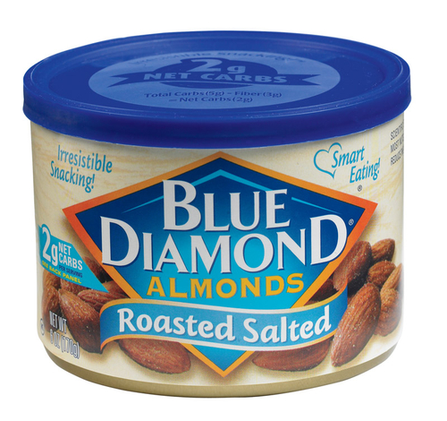 Blue Diamond Growers 9124033 6 oz Roasted Salted Almonds Can