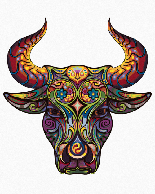 Paint by Numbers - BULL WITH ORNAMENTS