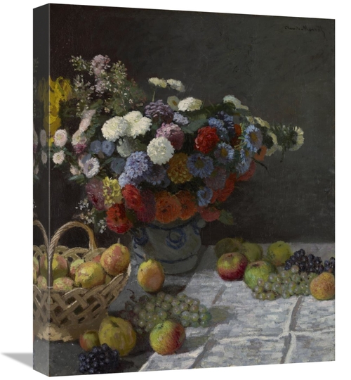 16 x 20 in. Still Life with Flowers & Fruit Art Print - Claude Monet