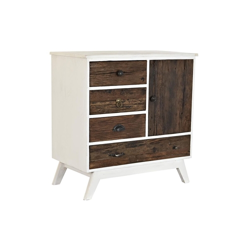 Chest of drawers DKD Home Decor Metal White Colonial Dark brown Mango