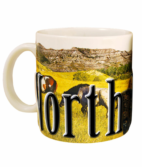 Americaware SMNDK01 North Dakota 18 oz Full Color Relief Mug