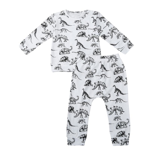 Newborn Baby Boys Girls Dinosaur Print Tops