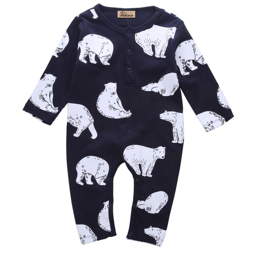 Cute Polar Bear Print New Baby Newborn