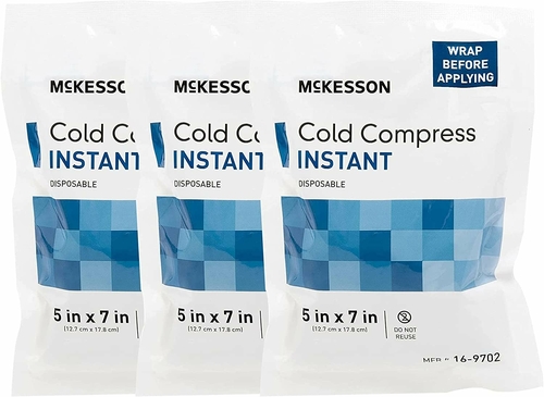 Case of 24 Instant Cold Disposable Ice Packs 5 x 7. First Aid Cold