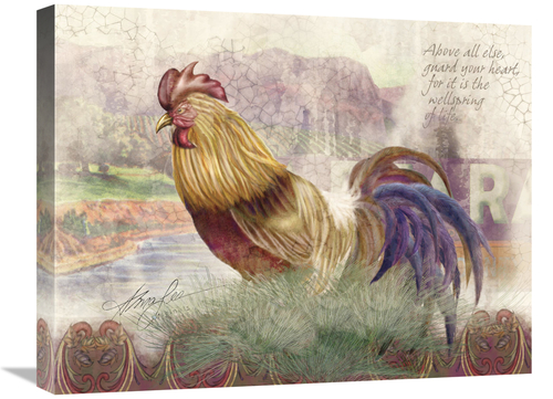 Global Gallery GCS-129885-2024-142 20 x 24 in. Blue Tail Rooster Art P