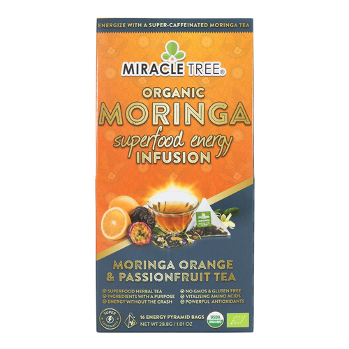 Miracle Tree's Moringa Energy Tea, Orange Passionfruit