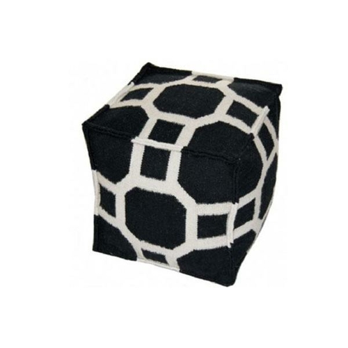 Noosa Link Black White Ottoman