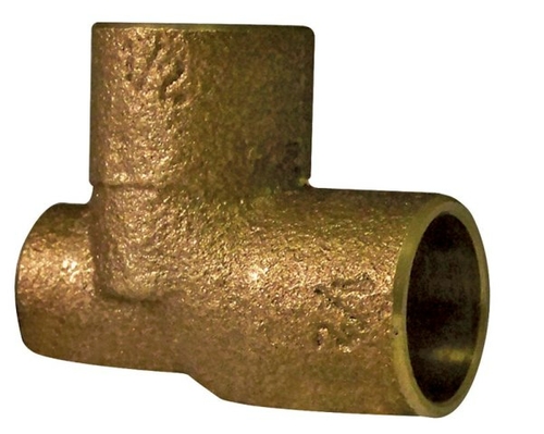 B & K 10156980 Lead Free Cast Copper Baseboard Tee  Red