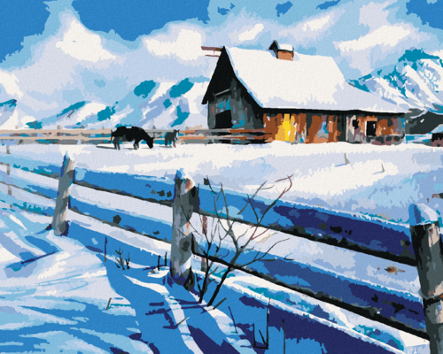 Paint by Numbers - FARM IN THE MOUNTAINS