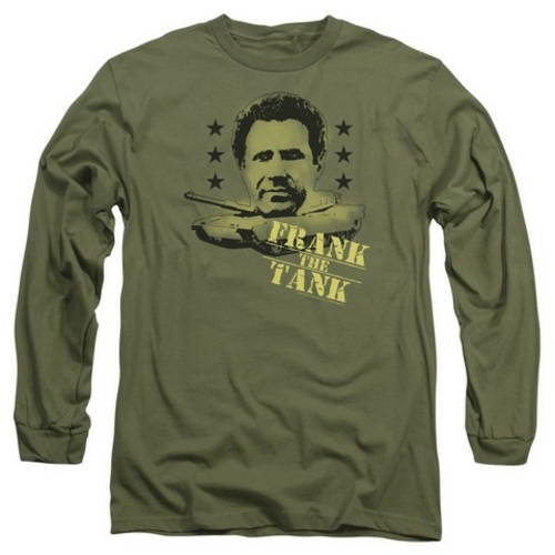 Trevco Old School-Frank The Tank Long Sleeve Adult 18-1 Tee, Milit