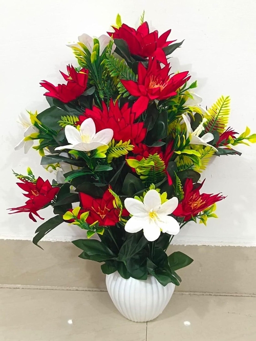 Large Size Artificial Lotus or Lily Flowers Pot for Home, Living Room