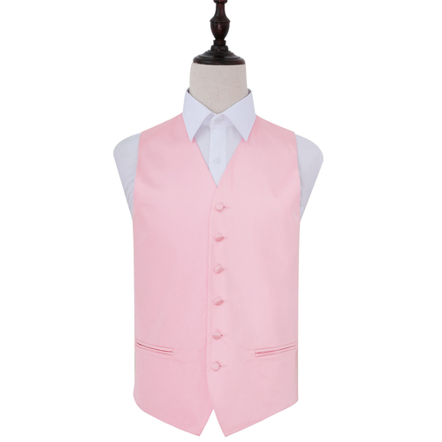 Plain Satin Waistcoat - Baby Pink, 48'